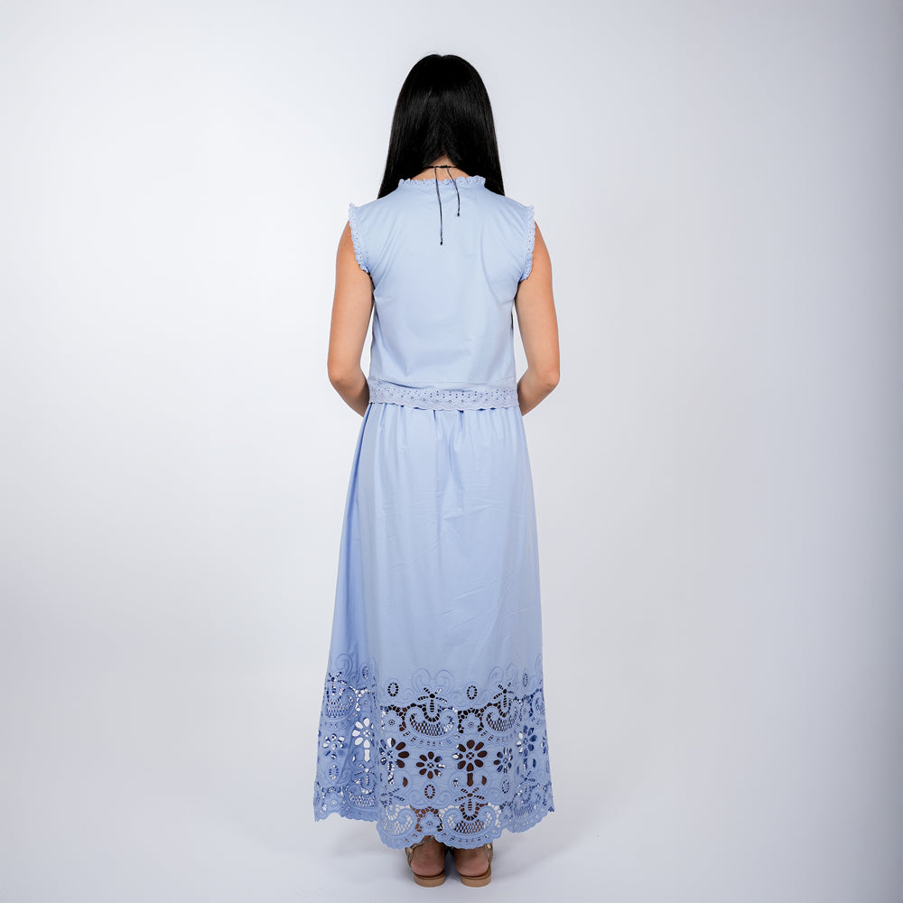 Cotton Blouse & Skirt Set