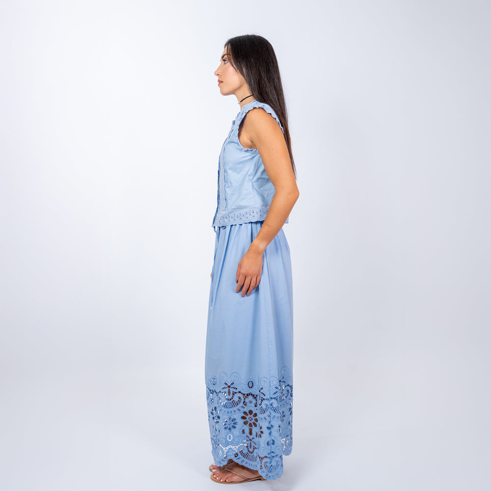 Cotton Blouse & Skirt Set
