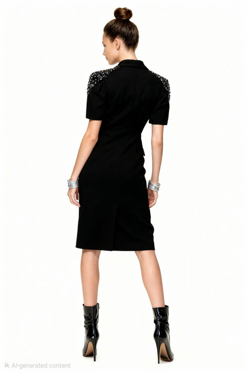 Black Midi Blazer-Dress